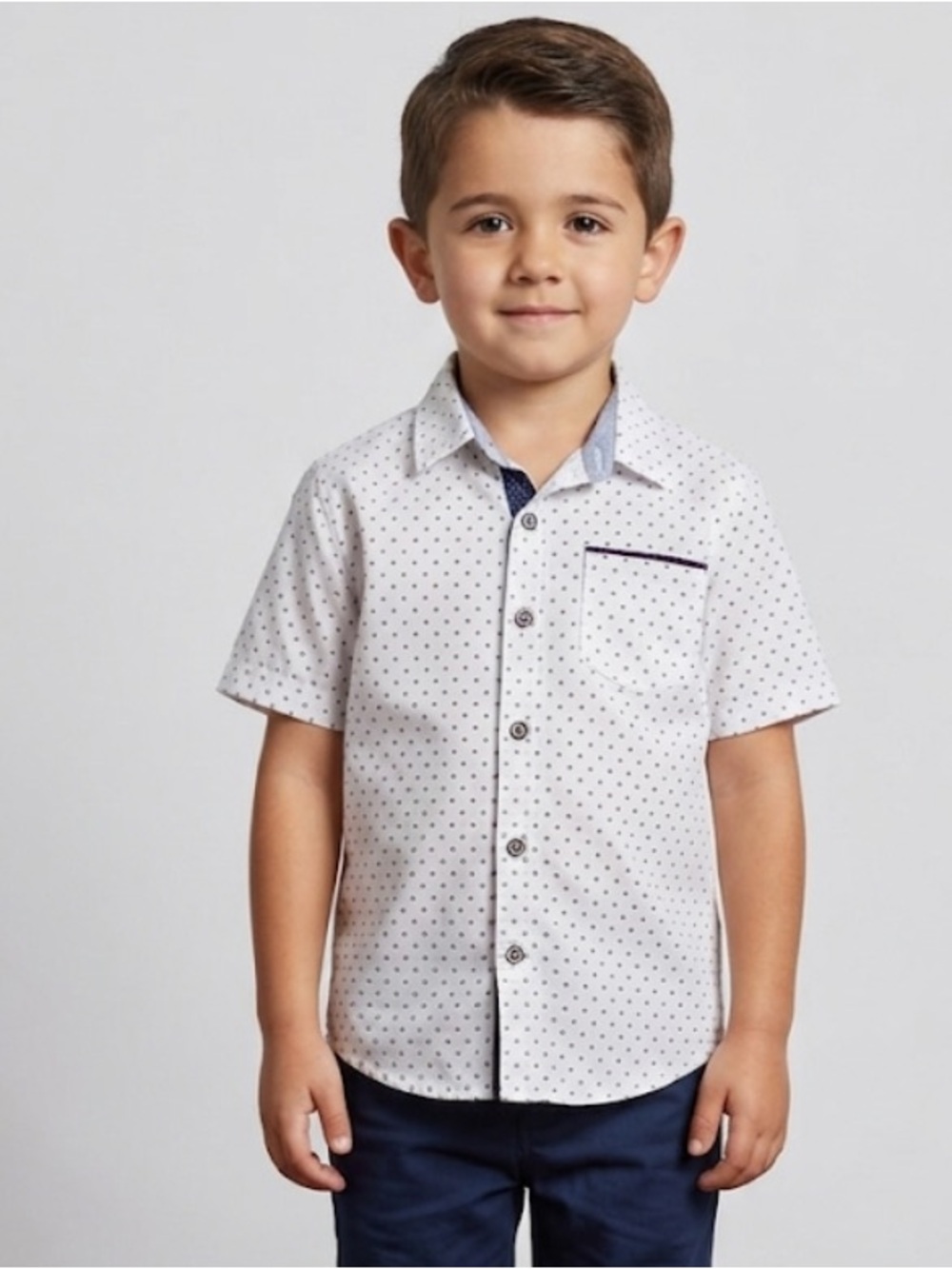 CRAFT + FLOW White Short-Sleeve Button-Up Button Down Shirt SZ 10-12 BIG BOY